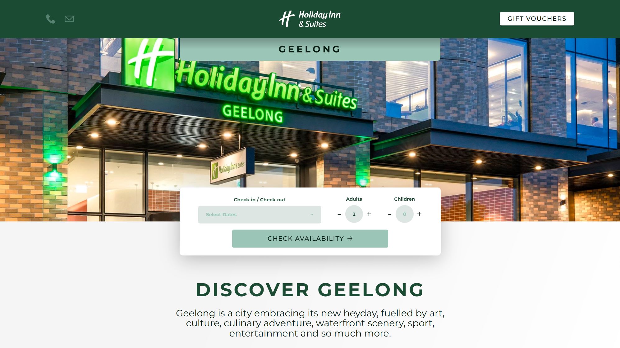 Holiday Inn Geelong website